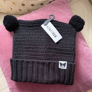 Kuromi Black Pom-Pom Beanie